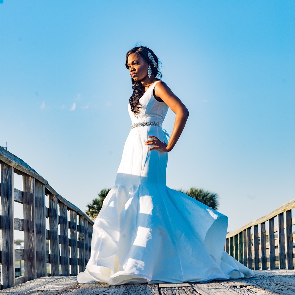 Jovani white mermaid dress